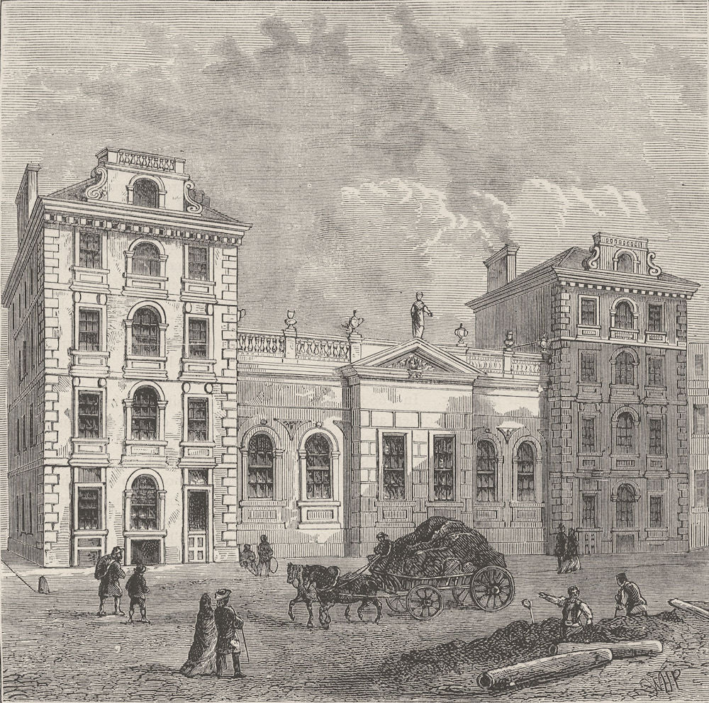 ST.PAUL'S CHURCHYARD. Old St.Paul's School. London c1880 antique print